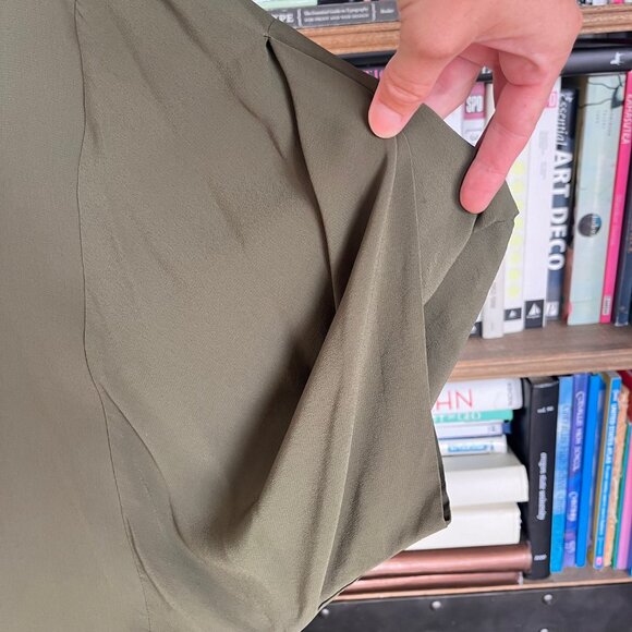 COS BATWING-SLEEVE OLIVE/KHAKI DRESS W/ POCKETS. BUSINESS / CASUAL. SIZE 8. - Picture 5 of 10